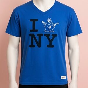 True Religion I love New York men's tee Y2K  size large blue